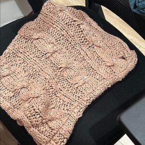 Betsey Johnson Rose Pink Pearl Knit Scarf